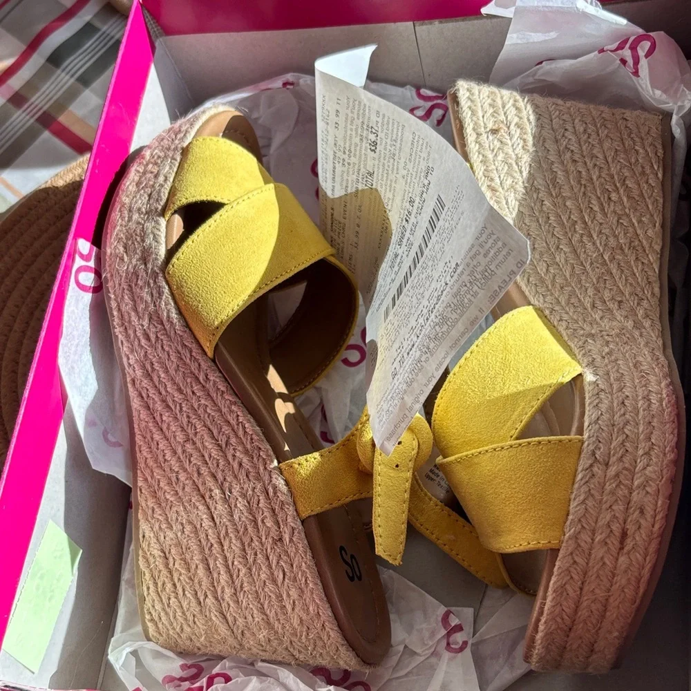 SO Bright Yellow Espadrille Sandals - Picture 7 of 8
